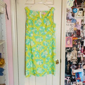Lilly Pulitzer lime green and yellow shift dress